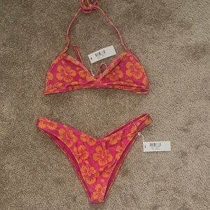 Frankies Bikinis Hibiscus Honey Bikini Set